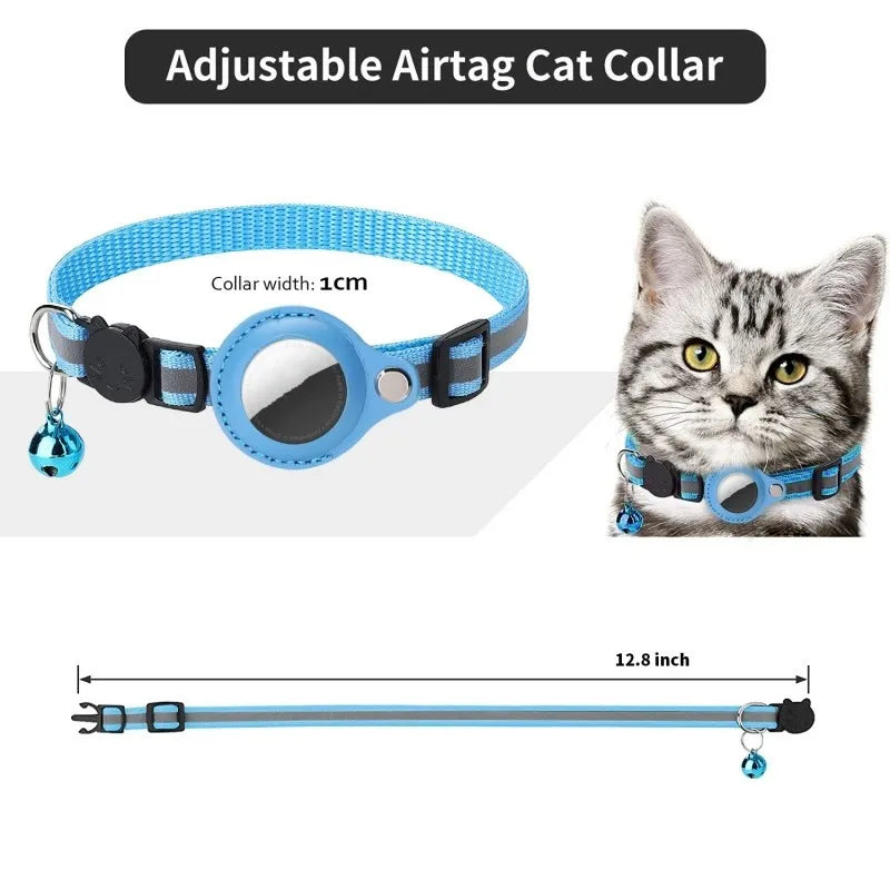 GPS-Tracker Hülle für Katzen & Hunde mit Glocke – Reflektierendes Nylonhalsband – Gegen Verlust von Haustieren