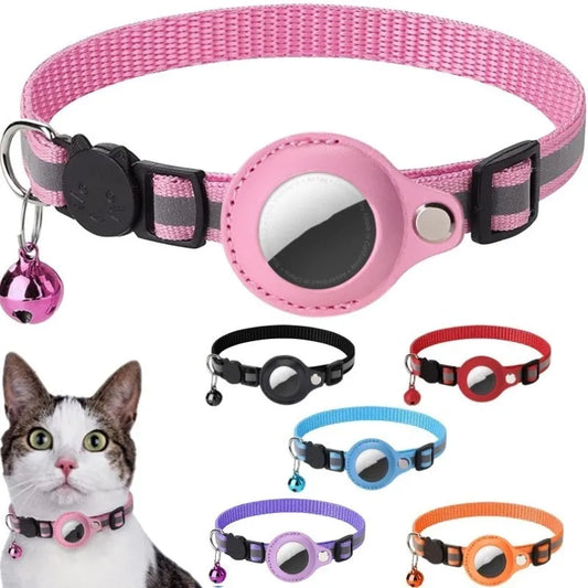 GPS-Tracker Hülle für Katzen & Hunde mit Glocke – Reflektierendes Nylonhalsband – Gegen Verlust von Haustieren