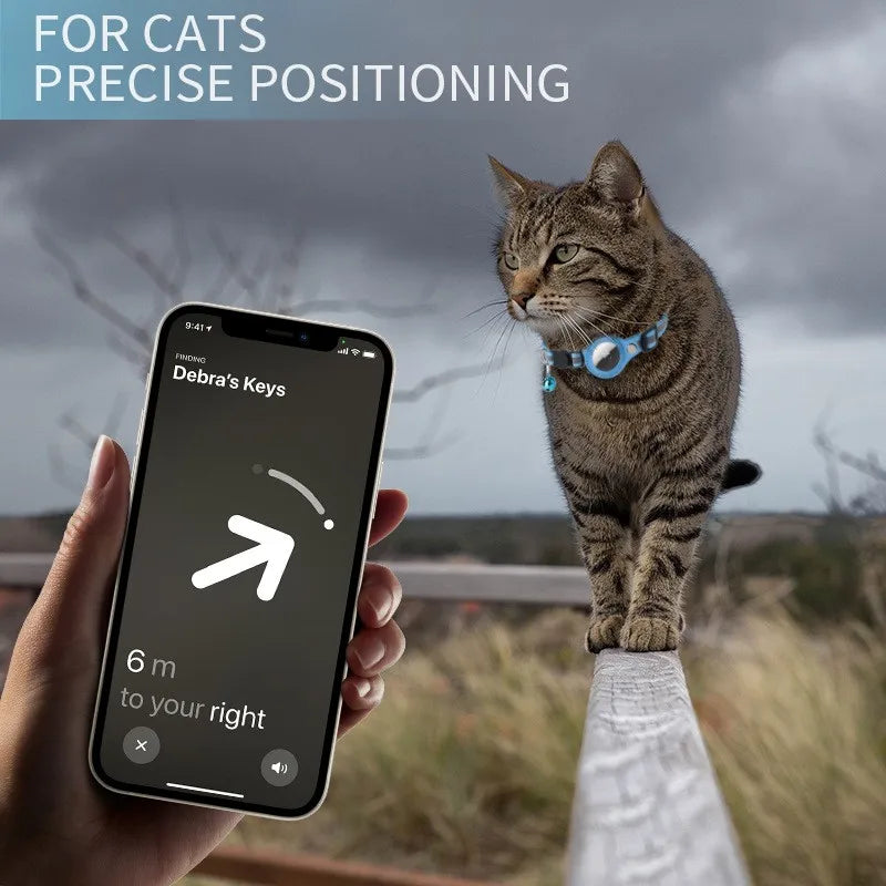 GPS-Tracker Hülle für Katzen & Hunde mit Glocke – Reflektierendes Nylonhalsband – Gegen Verlust von Haustieren
