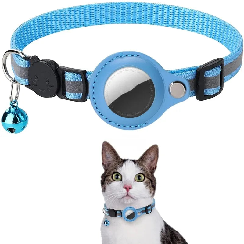 GPS-Tracker Hülle für Katzen & Hunde mit Glocke – Reflektierendes Nylonhalsband – Gegen Verlust von Haustieren