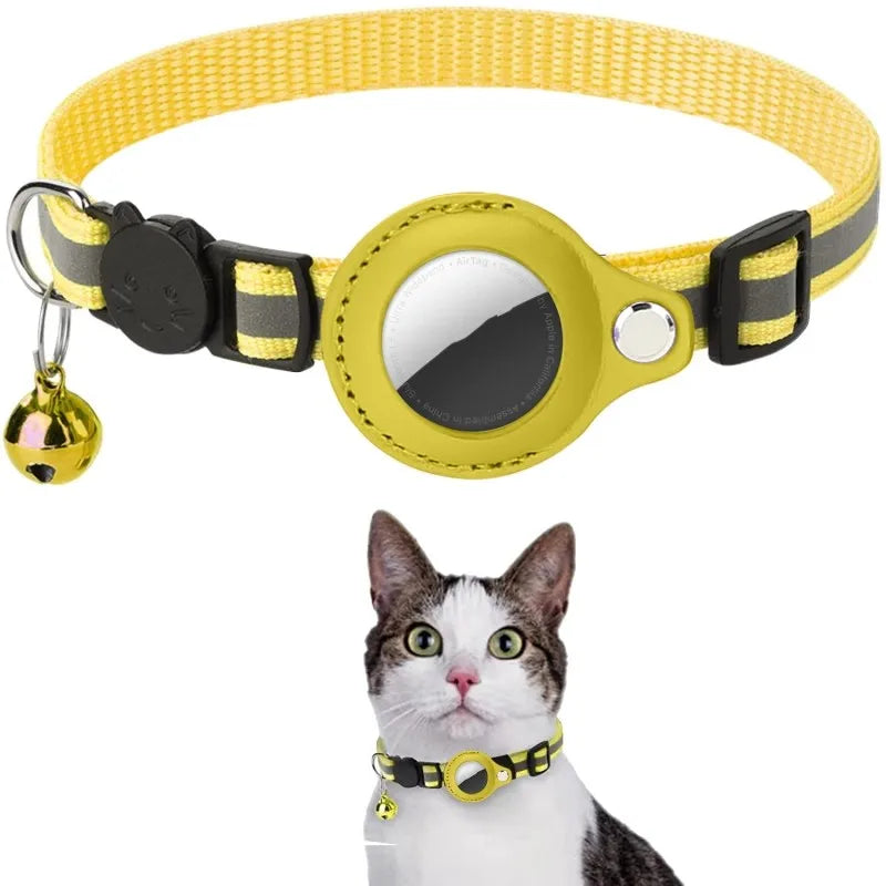 GPS-Tracker Hülle für Katzen & Hunde mit Glocke – Reflektierendes Nylonhalsband – Gegen Verlust von Haustieren